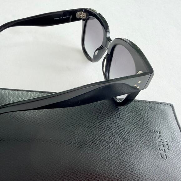 Celine Sunglasses Rectangle Black Acetate Square Gradient Lens Luxury $480 main image 9
